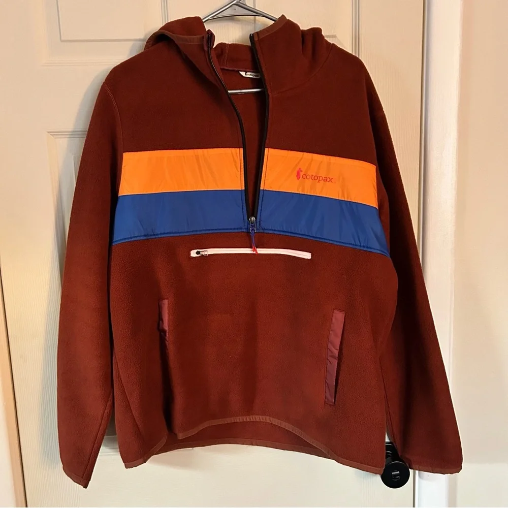 Cotopaxi 3/4 Quarter Zip Pullover with Orange and Blue Stripes - Picture 1 of 4